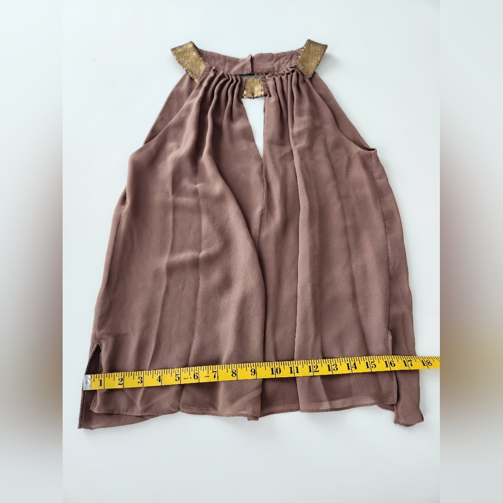 W118 By Walter Baker Women's sequin Sleeveless top Brown Size XS NWT - Picture 4 of 13